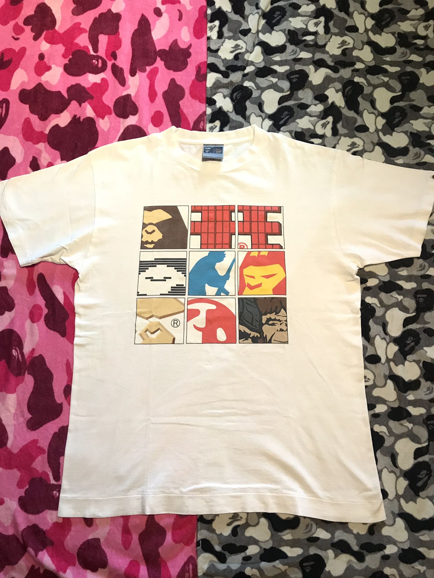 BAPE OG CHARACTERS DESIGN TEE SHIRT RARE A BATHING APE VINTAGE NIGO ERA