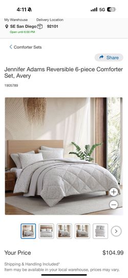 Jennifer Adams Reversible 6-piece Comforter Set, Avery