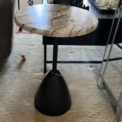 Faux Marble Side Table 