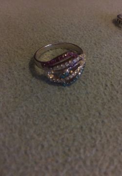 Sterling Silver diamonds ring