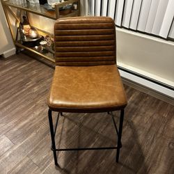 Brown Faux Leather Barstools