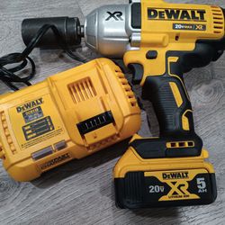Dewalt  20v Impact Wrench 1/2  One 5ah Battery  With DewLt Fast Charger. 