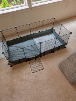 Small Animal Playpen, 48" x 24" x 16"  Puppy / Pet Playpen with Waterproof Mat,