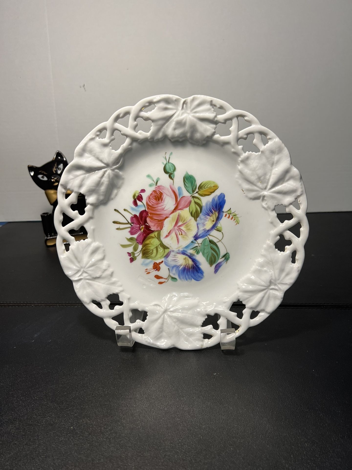 C.Tielsch Altwasser Antique 1863 Reticulated Floral Plate Silesia