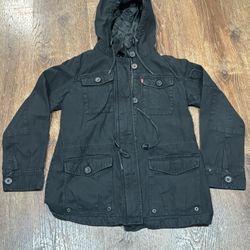 Black Levi's jacket with hood size medium 