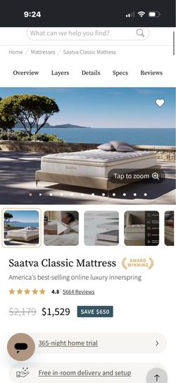 Saatva mattress king bed