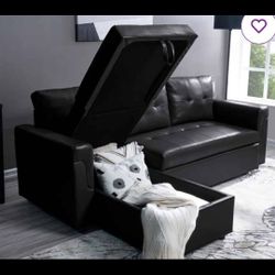 Black Sofa Bed Sectional Couch