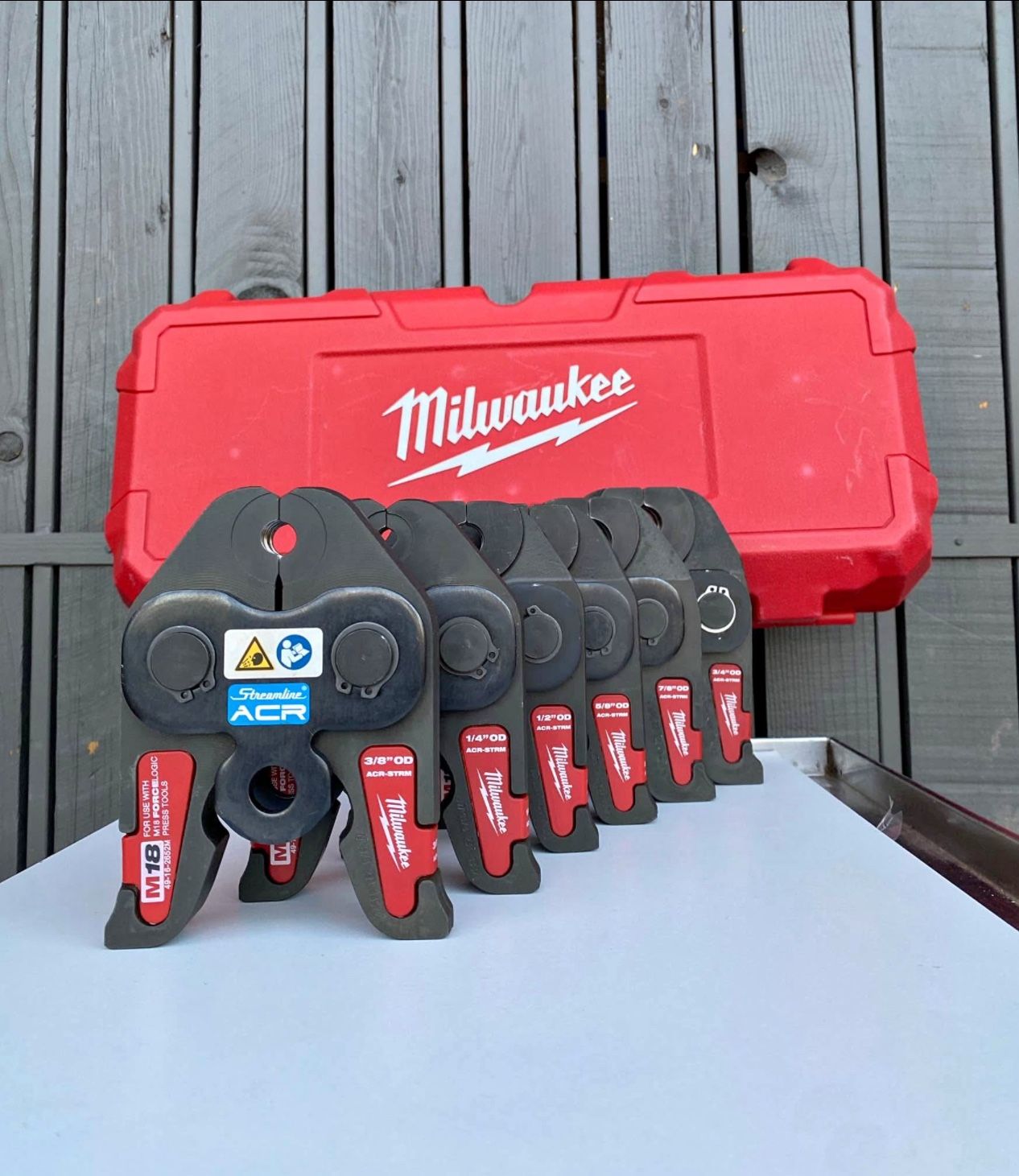 Milwaukee M18 Press 1/4 in. - 7/8 in. Copper Press Tool Jaw Set for Streamline ACR Press Fittings (6