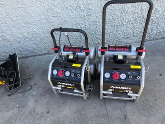 Husky 4.5 Gal. 175 PSI Portable Electric Oil-Free Quiet Twin Stack  $180 each