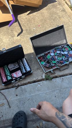 Poker set with chips and cards