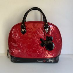 Disney Minnie Loves Mickey Patent Dome Handbag