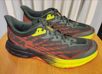 HOKA One Speedgoat 5 Thyme/Fiesta Trail Running Hiking Shoes Men's Size 12 D