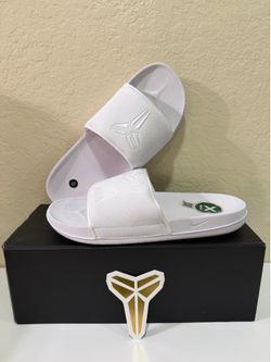 Nike Kobe Offcourt Slides Triple White Size 12