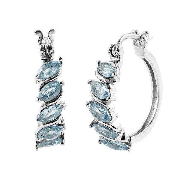 Sky Blue Topaz Hoop Earrings