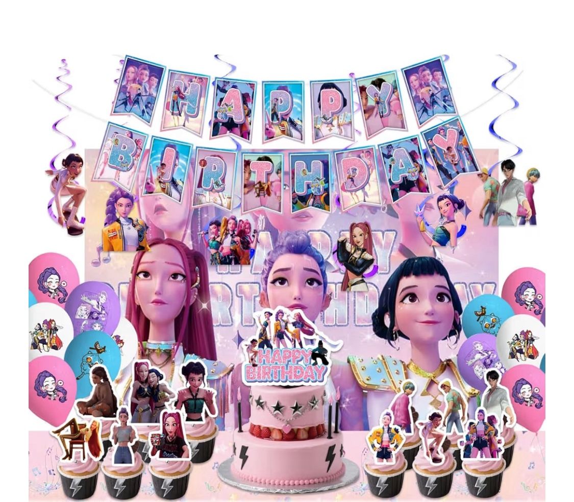 K Pop Demon Hunters Party Decor Decorations