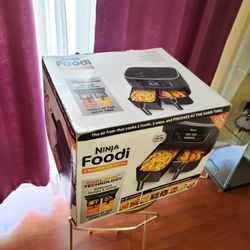 Ninja - Foodi 6-in-1 8-qt. 2-Basket Air Fryer with DualZone Technology -  Dark Grey Model:DZ201 IF SOMEONE INTERESTED PLEASE TEXT ME ANY TIME PLEASE  for Sale in Los Angeles, CA - OfferUp