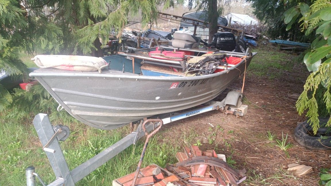 12 Ft Aluminum Boat W/Suzuki 4 Stroke Motor