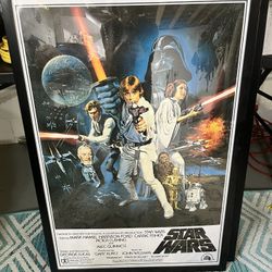 3 Framed Star Wars Posters