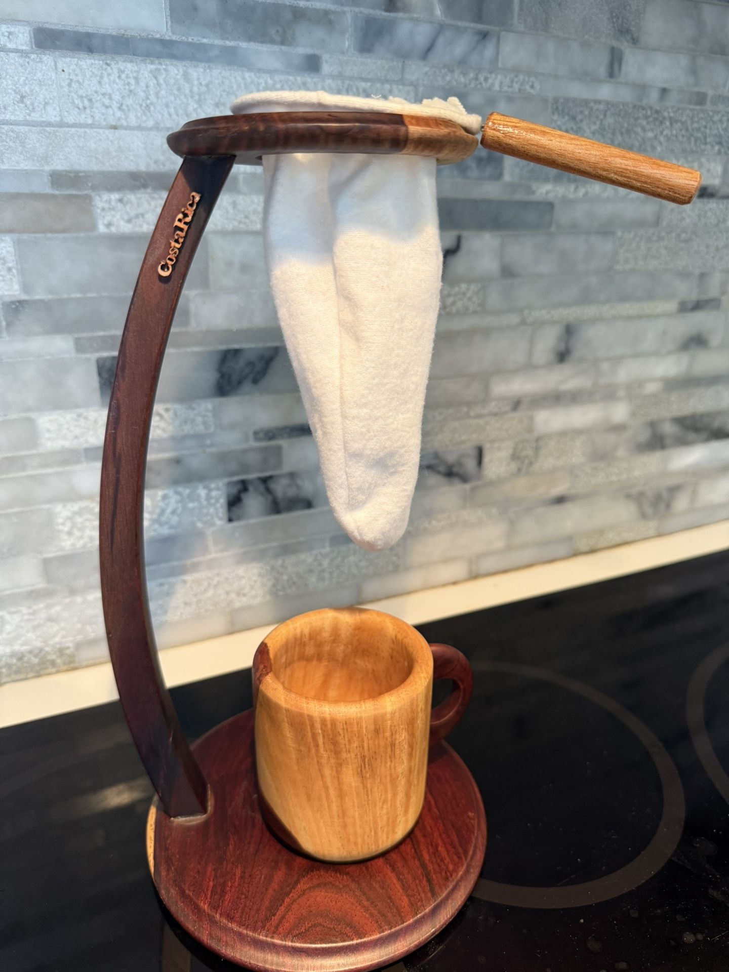 Costa Rica Handcrafted Wooden Coffee Dripping Set