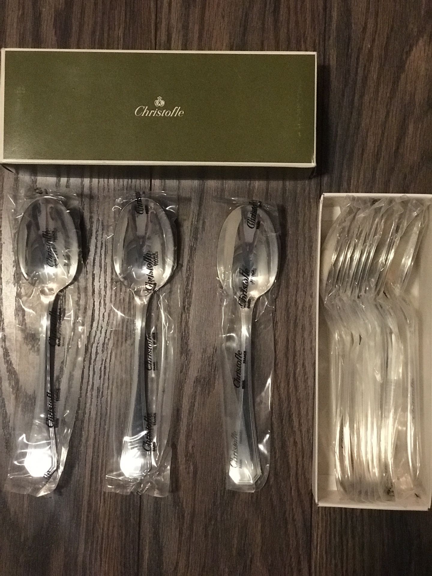 6 Silver-Plated Spoons. Christofle. America Collection. NEW.