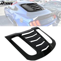 Fits 2015-2024 Ford Mustang IKON V2 Style Rear Window Louver Sun Shade Gloss Black
