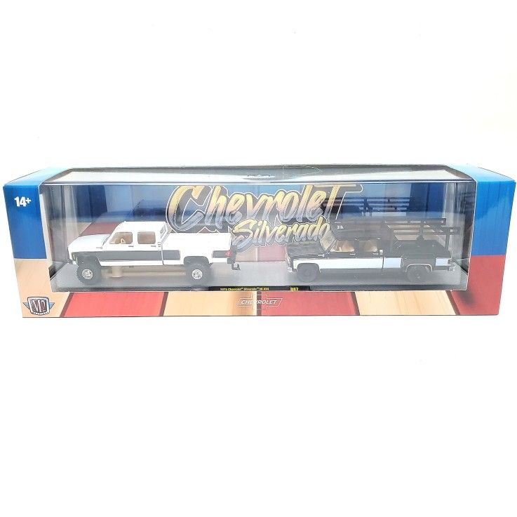 NEW M2 Machines Hauler 1975 Chevrolet Silverado 30 4X4 & 1973 Silverado 30 1/64