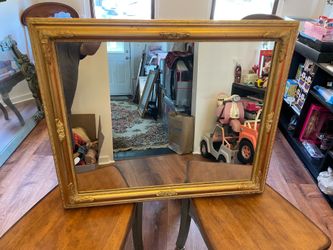 Gold wood frame mirror