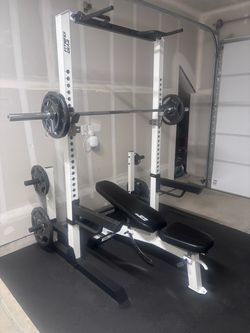 Fitness Gear Power Rack with Bench and Weights