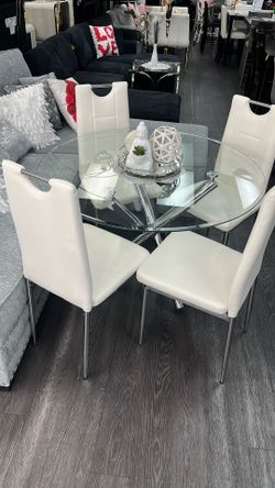 Dining Set 5 Pc Table Glass  Special Price $350