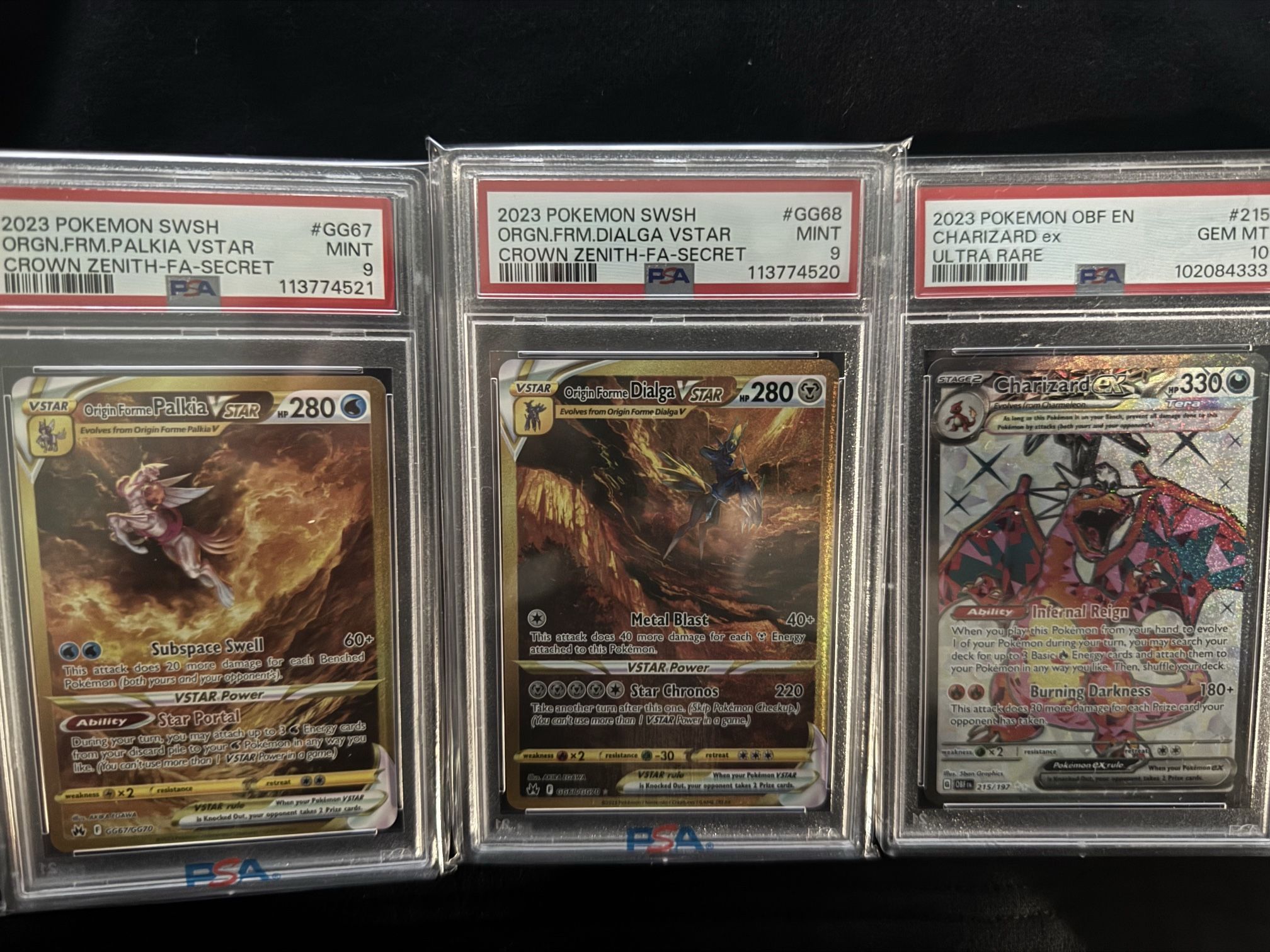 Pokemon Slabs (Palkia VStar/Dialga VStar/Charizard)