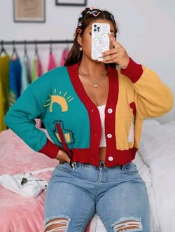 Colorblock Cardigan Sweater