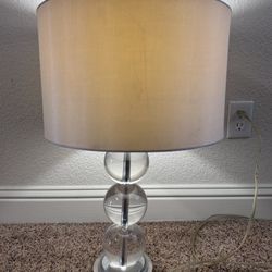 27 Inch clear, Chrome Glass Triple-Sphere Table Lamp 