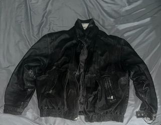 Vintage Leather Bomber Jacket