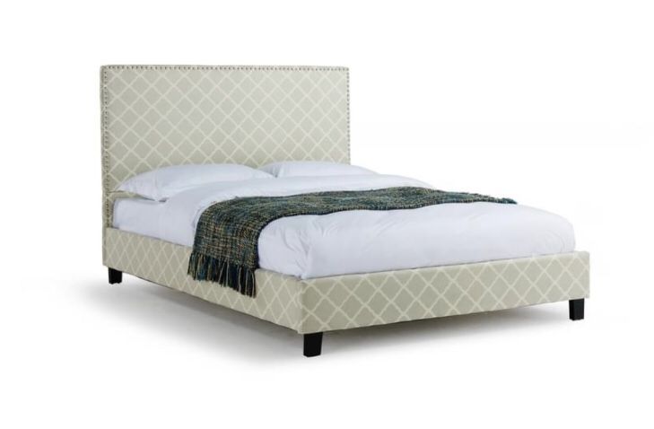$65 - Soft Grey Lattice King Size Platform Bed (Brand New! Still in Box!)