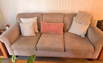 Corduroy Beige 3-Seat Fabric Sofa $150