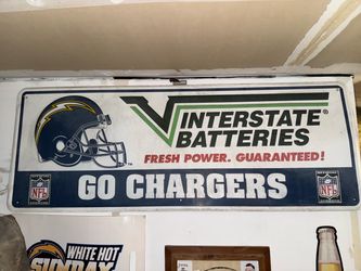 Vintage Interstate Batteries Tin San Diego Chargers