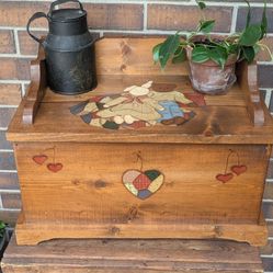 Vintage Primitive Country Cottage Hand Crafted Chest 