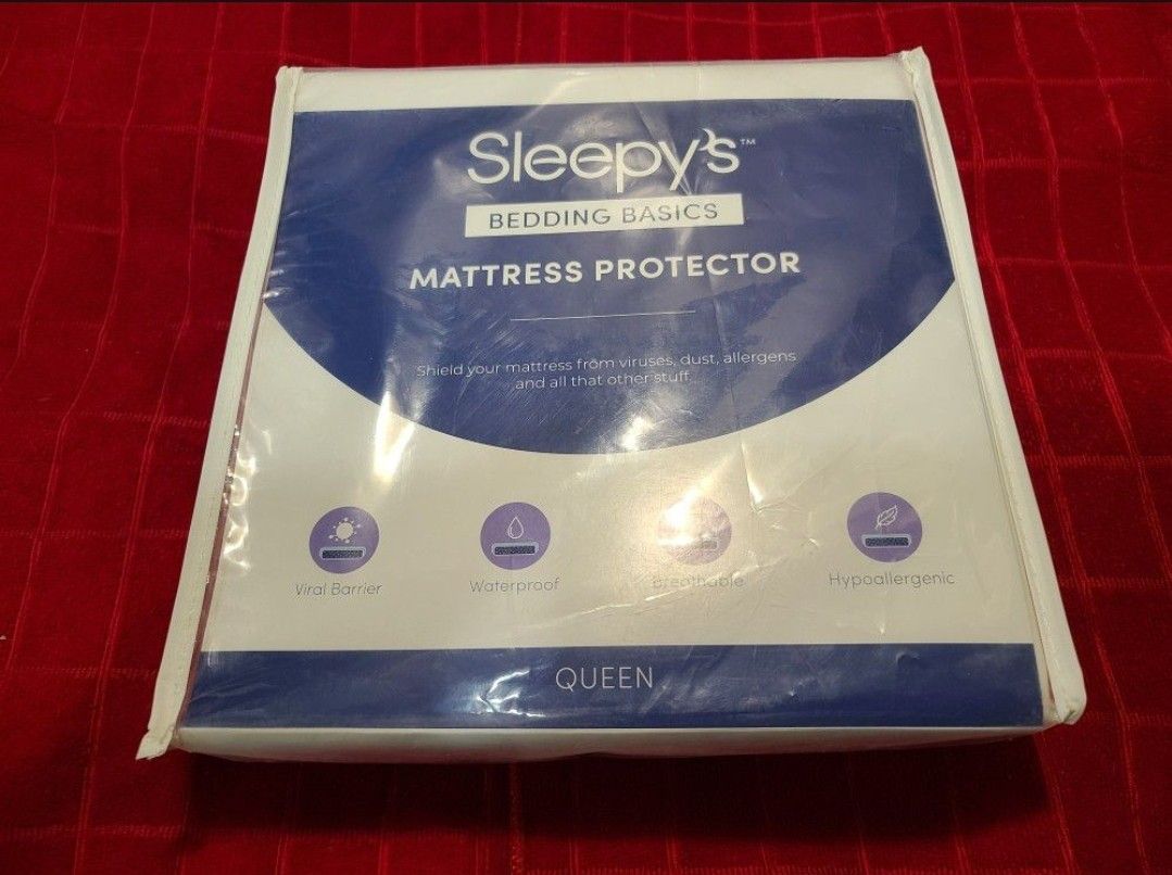 NEW Sleepy's Bedding Basic Waterproof Queen Mattress Protector HYPOALLERGENIC