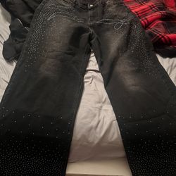 Rhinestone Denim Jeans 