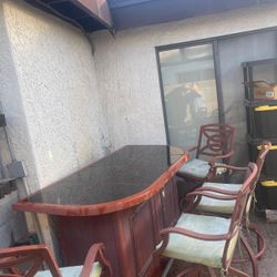 Home Bar With 4 Swivel Chairs —$200