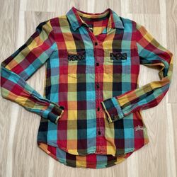 Stussy Plaid Flannel Button Down Size Women’s Small