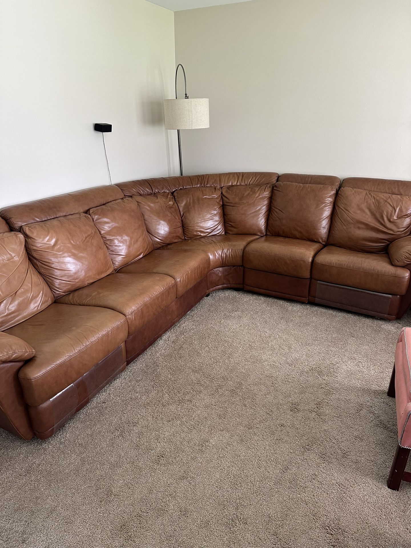 Brown Leather Sectional