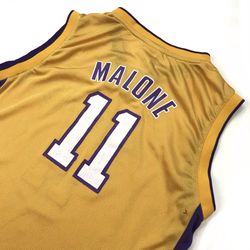 REEBOK KARL MALONE #11 JERSEY LARGE L YOUTH LA LAKERS LOS ANGELES YELLOW  VINTAGE for Sale in Burbank, CA - OfferUp
