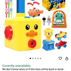 New Balloon Power Car Toy Set with Gift Bag for Kids, Power Balloon Racer Car Toy, Balloon Powered Launch Car, Aerodynamic Cars Stem Toys Yellowduck