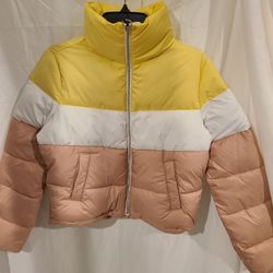 Hollister Colorblock Mockneck Puffer Jacket