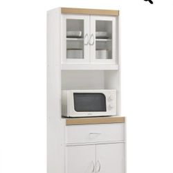 Brand New In Box, White China Cabinet W/ Microwave Shelf