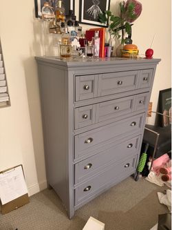 Matching Gray Dresser & Nightstand Set – Excellent Condition
