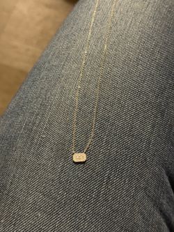 shy creations baguette 14k gold 0.14 carat diamond necklace