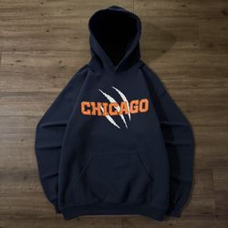 Men’s Vintage Navy Blue Chicago Bears Hoodie 
