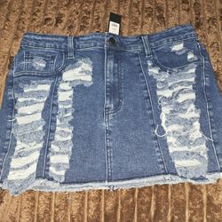 Denim Skirt -XL